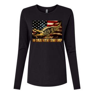 Drain The Swamp Washington DC Donald Trump President Womens Cotton Relaxed Long Sleeve T-Shirt