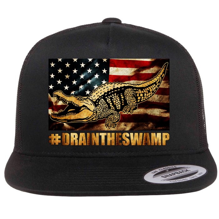 Drain The Swamp Washington DC Donald Trump President Flat Bill Trucker Hat