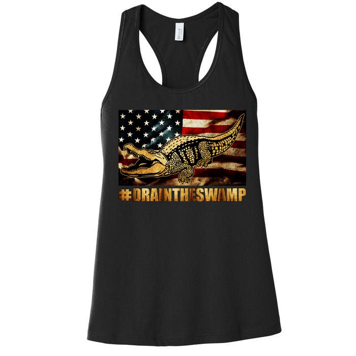 Drain The Swamp Washington DC Donald Trump President Women's Racerback Tank