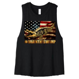 Drain The Swamp Washington DC Donald Trump President Women's Racerback Cropped Tank