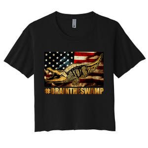 Drain The Swamp Washington DC Donald Trump President Women's Crop Top Tee