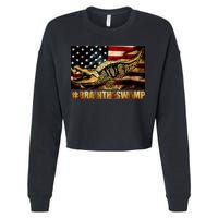 Drain The Swamp Washington DC Donald Trump President Cropped Pullover Crew