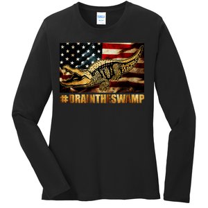 Drain The Swamp Washington DC Donald Trump President Ladies Long Sleeve Shirt