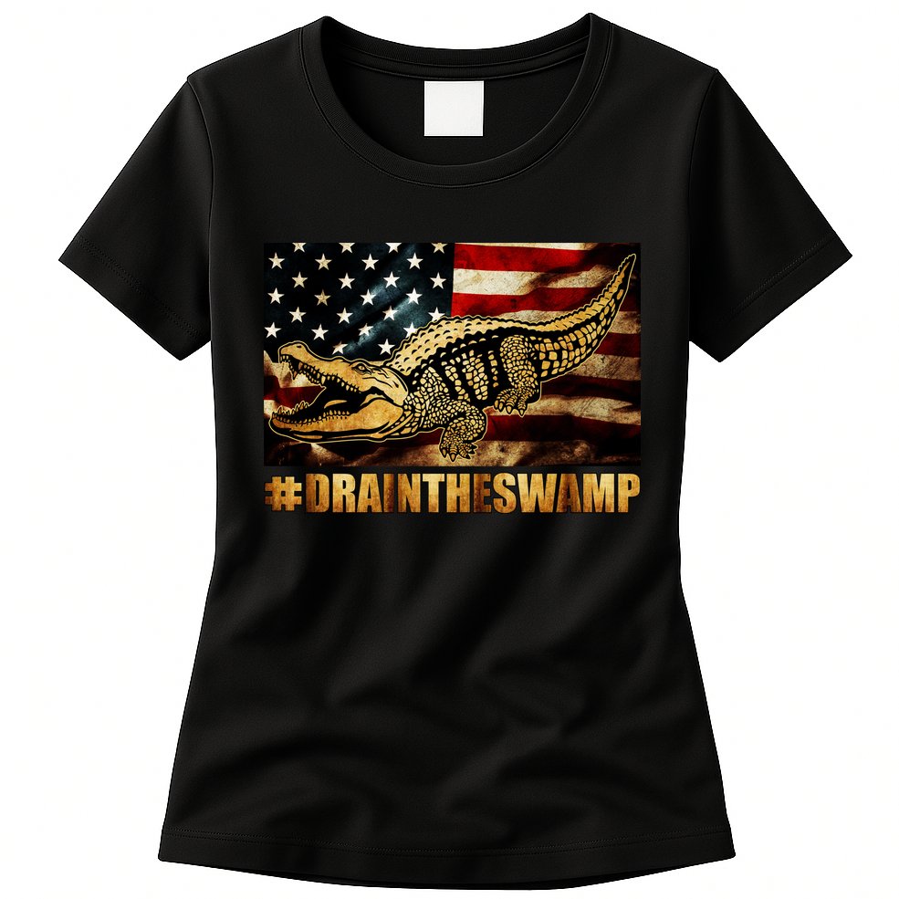 Drain The Swamp Washington DC Donald Trump President Womens T-Shirt