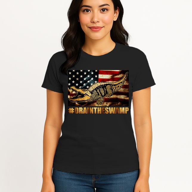 Drain The Swamp Washington DC Donald Trump President Womens T-Shirt