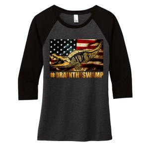 Drain The Swamp Washington DC Donald Trump President Women's Tri-Blend 3/4-Sleeve Raglan Shirt