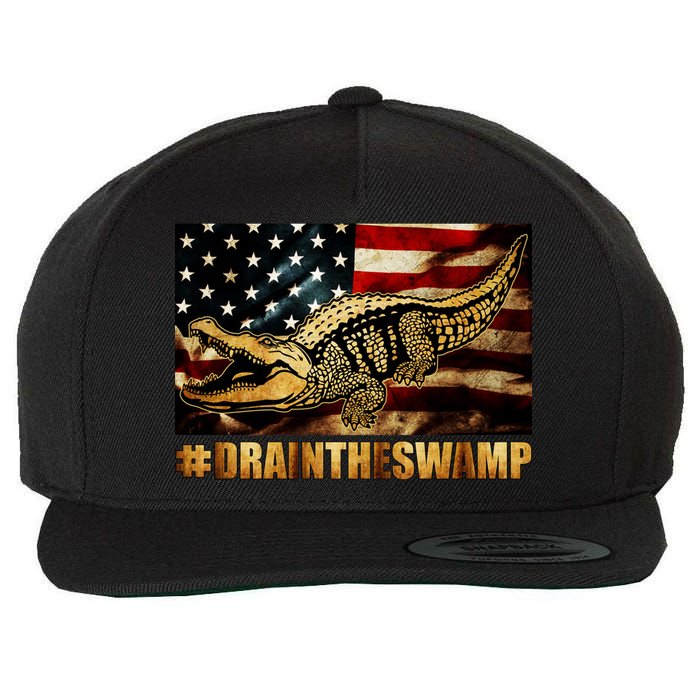 Drain The Swamp Washington DC Donald Trump President Wool Snapback Cap