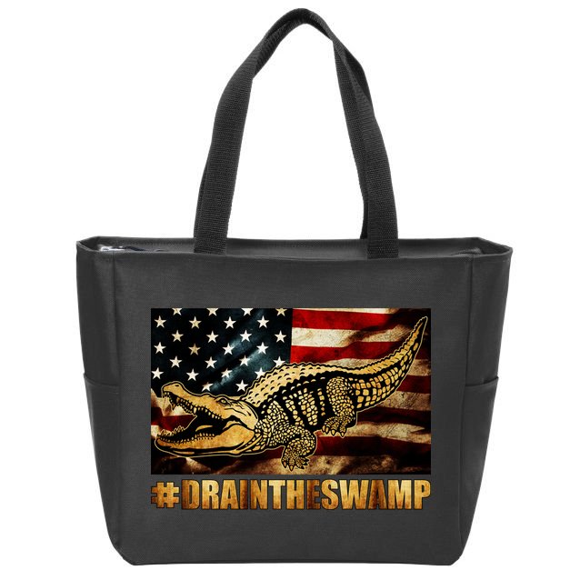 Drain The Swamp Washington DC Donald Trump President Zip Tote Bag