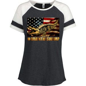 Drain The Swamp Washington DC Donald Trump President Enza Ladies Jersey Colorblock Tee