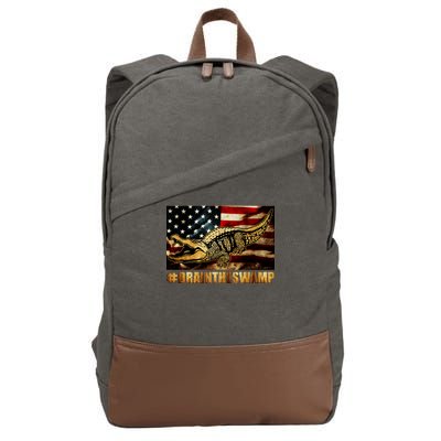 Drain The Swamp Washington DC Donald Trump President Cotton Canvas Backpack