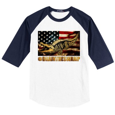 Drain The Swamp Washington DC Donald Trump President Baseball Sleeve Shirt