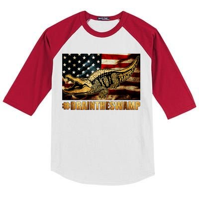 Drain The Swamp Washington DC Donald Trump President Kids Colorblock Raglan Jersey