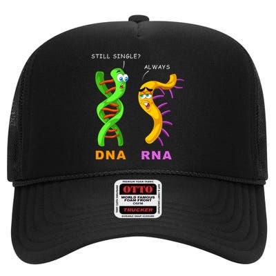 DNA RNA Biologist Biology Student Cell Science High Crown Mesh Back Trucker Hat