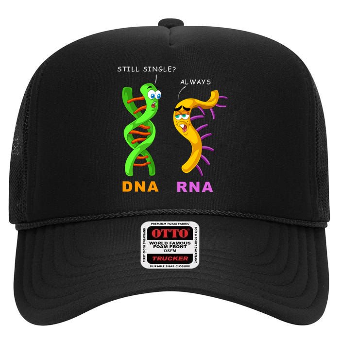 DNA RNA Biologist Biology Student Cell Science High Crown Mesh Back Trucker Hat