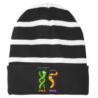 DNA RNA Biologist Biology Student Cell Science Striped Beanie with Solid Band