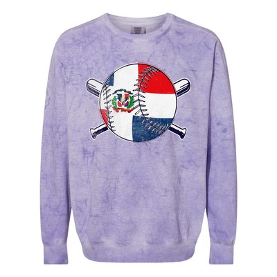 Dominican Republic Baseball Dominicana Colorblast Crewneck Sweatshirt