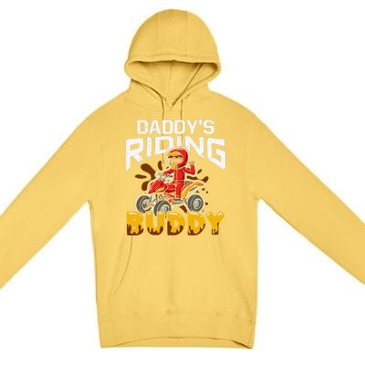 Daddy's Riding Buddy Funny ATV 4Wheeler Quad Biker Premium Pullover Hoodie