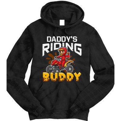 Daddy's Riding Buddy Funny ATV 4Wheeler Quad Biker Tie Dye Hoodie