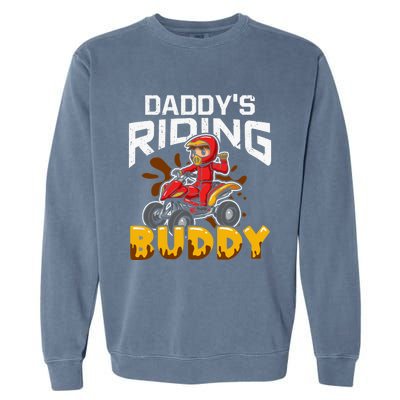 Daddy's Riding Buddy Funny ATV 4Wheeler Quad Biker Garment-Dyed Sweatshirt