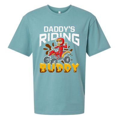 Daddy's Riding Buddy Funny ATV 4Wheeler Quad Biker Sueded Cloud Jersey T-Shirt