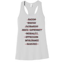 Don’T Racism Bigotry Patriarchy White Supremacy Inequality Oppression Women's Racerback Tank