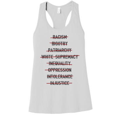 Don’T Racism Bigotry Patriarchy White Supremacy Inequality Oppression Women's Racerback Tank