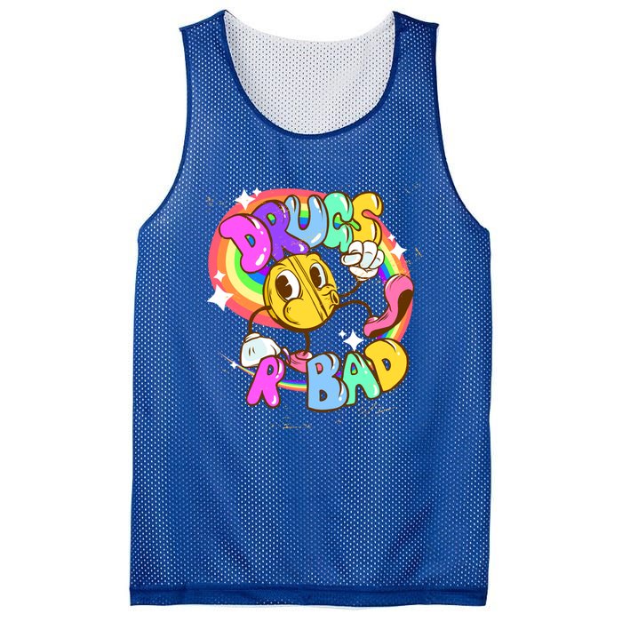 Drugs R Bad Great Gift Mesh Reversible Basketball Jersey Tank