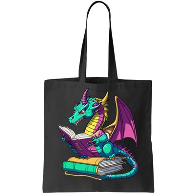 Dragon Reading Book Tote Bag