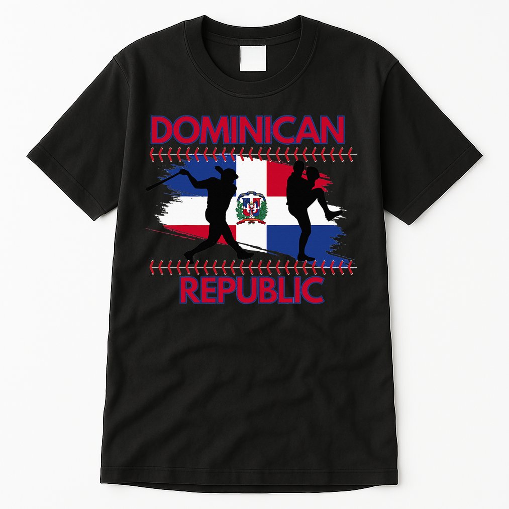 Dominican Republic Baseball Dominican Flag Tall T-Shirt