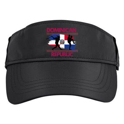 Dominican Republic Baseball Dominican Flag Adult Drive Performance Visor