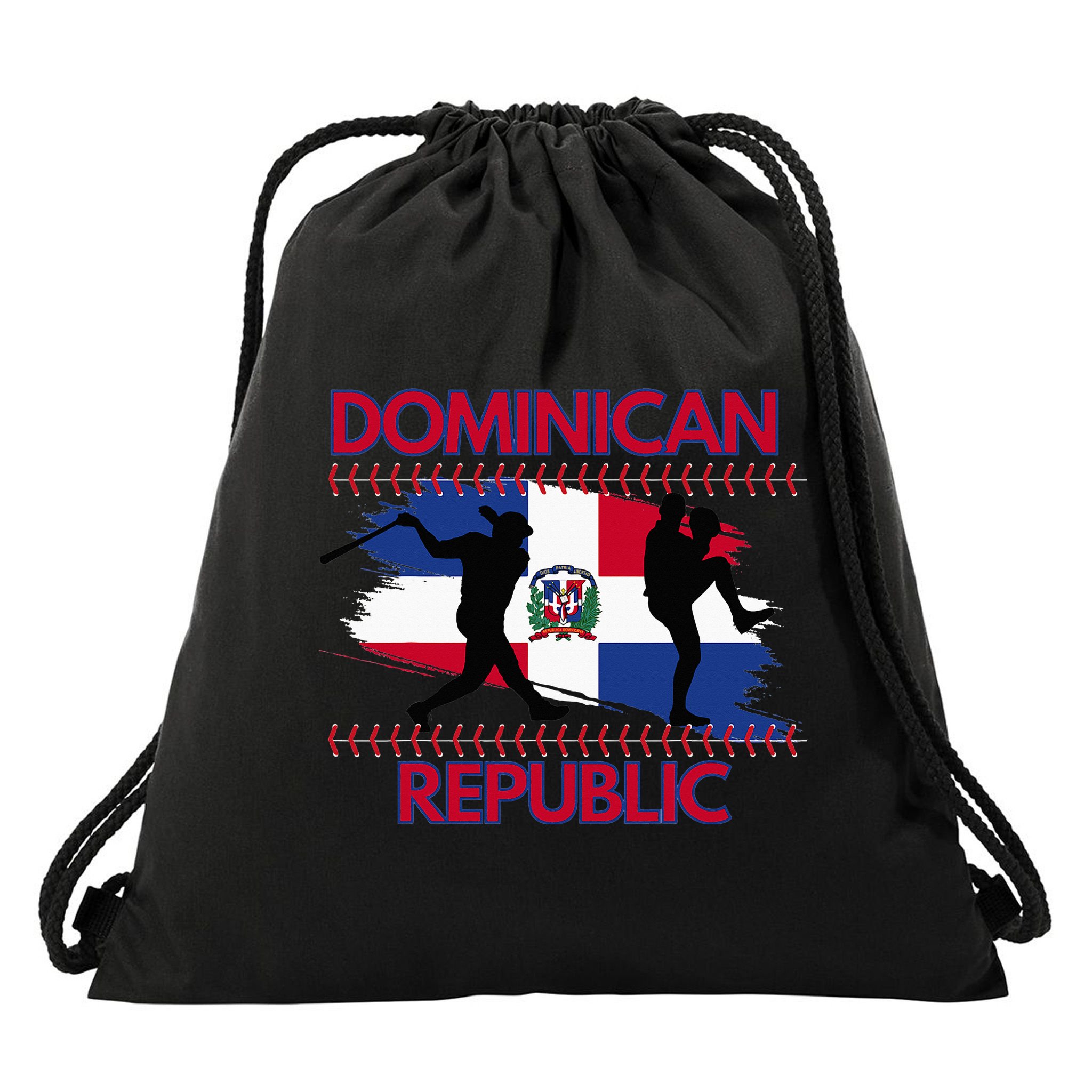 Dominican Republic Baseball Dominican Flag Drawstring Bag