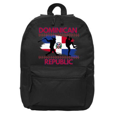 Dominican Republic Baseball Dominican Flag 16 in Basic Backpack
