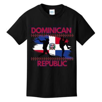 Dominican Republic Baseball Dominican Flag Kids T-Shirt