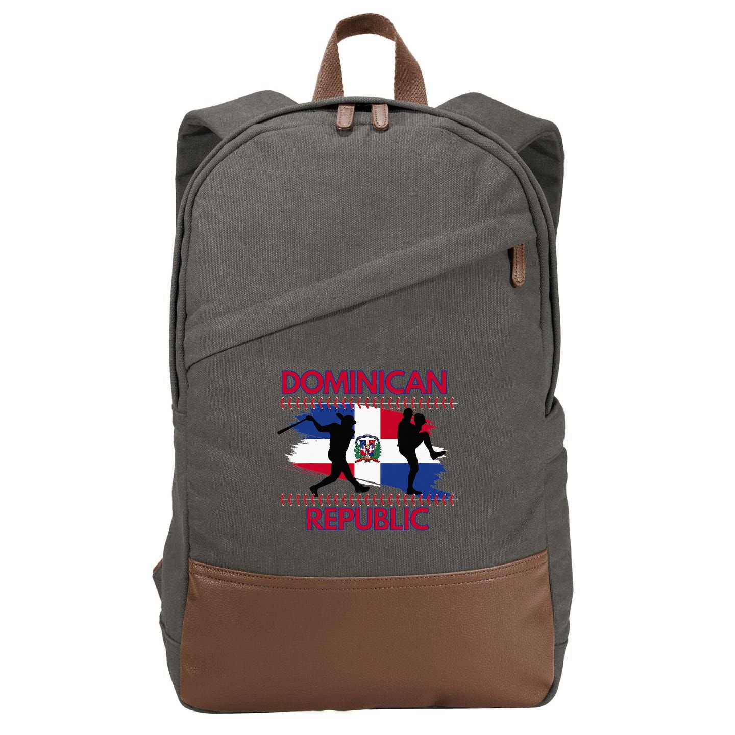 Dominican Republic Baseball Dominican Flag Cotton Canvas Backpack