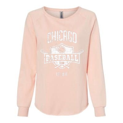 Distressed Retro Cub Look Fan Gift Party Tailgate Womens California Wash Sweatshirt