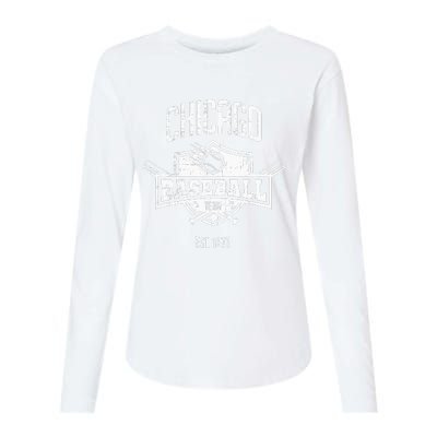 Distressed Retro Cub Look Fan Gift Party Tailgate Womens Cotton Relaxed Long Sleeve T-Shirt