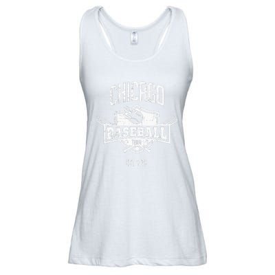 Distressed Retro Cub Look Fan Gift Party Tailgate Ladies Essential Flowy Tank