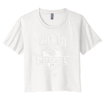 Distressed Retro Cub Look Fan Gift Party Tailgate Women's Crop Top Tee