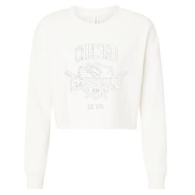 Distressed Retro Cub Look Fan Gift Party Tailgate Cropped Pullover Crew