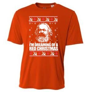 Dreaming Red Christmas Karl Marx Ugly Xmas Meme Gift Cooling Performance Crew T-Shirt