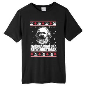 Dreaming Red Christmas Karl Marx Ugly Xmas Meme Gift Tall Fusion ChromaSoft Performance T-Shirt