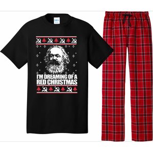 Dreaming Red Christmas Karl Marx Ugly Xmas Meme Gift Pajama Set