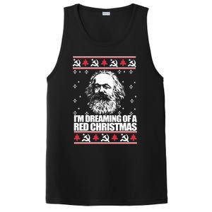 Dreaming Red Christmas Karl Marx Ugly Xmas Meme Gift PosiCharge Competitor Tank