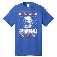 Dreaming Red Christmas Karl Marx Ugly Xmas Meme Gift Tall T-Shirt