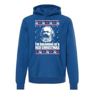 Dreaming Red Christmas Karl Marx Ugly Xmas Meme Gift Premium Hoodie