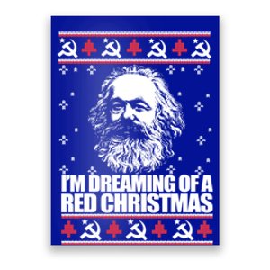 Dreaming Red Christmas Karl Marx Ugly Xmas Meme Gift Poster