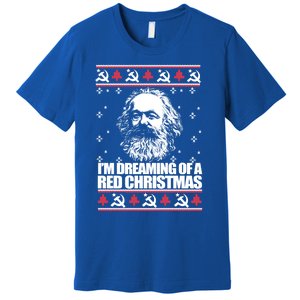 Dreaming Red Christmas Karl Marx Ugly Xmas Meme Gift Premium T-Shirt