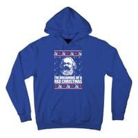 Dreaming Red Christmas Karl Marx Ugly Xmas Meme Gift Tall Hoodie