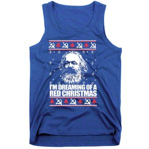 Dreaming Red Christmas Karl Marx Ugly Xmas Meme Gift Tank Top