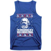 Dreaming Red Christmas Karl Marx Ugly Xmas Meme Gift Tank Top